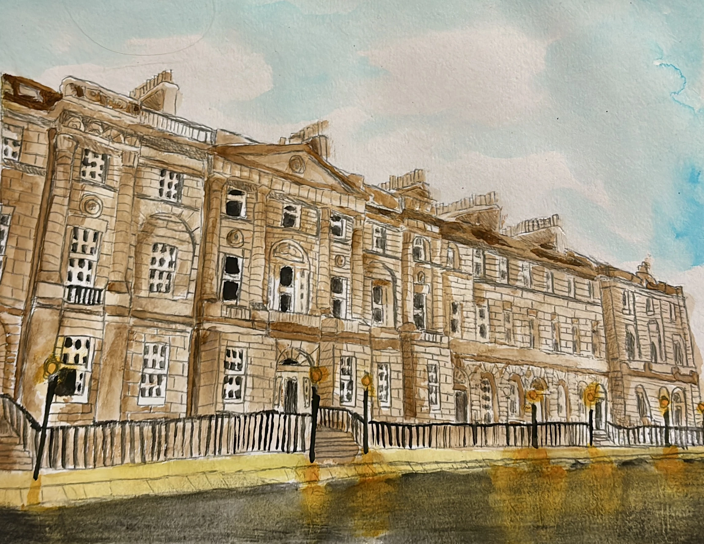 Charlotte House Edinburgh watercolour
